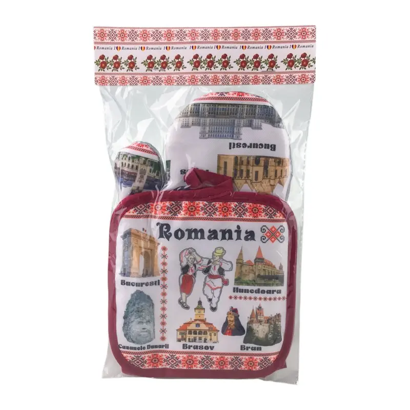 Manusa cu suport vase set suvenir romania, model 3115h